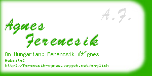 agnes ferencsik business card